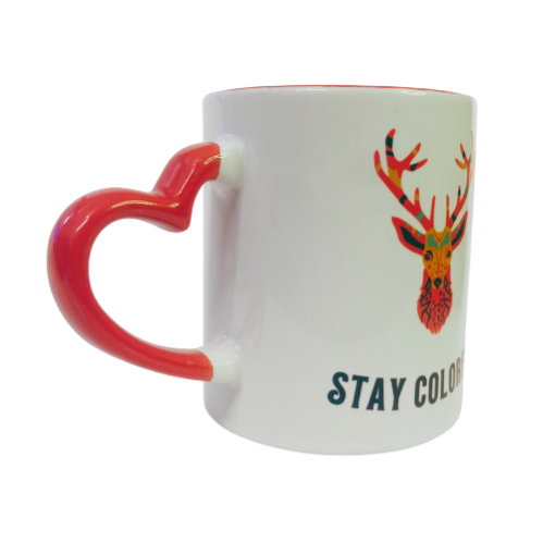 Stay Colorful Deer Face sublimation coffee mug - Image 6