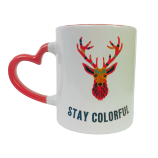 Stay Colorful  Deer Face sublimation coffee mug