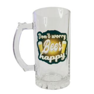 Don't Worry Beer Happy Sublimation Beer Glass