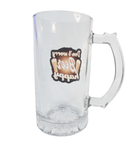 Don't Worry Beer Happy Sublimation Beer Glass - Image 4