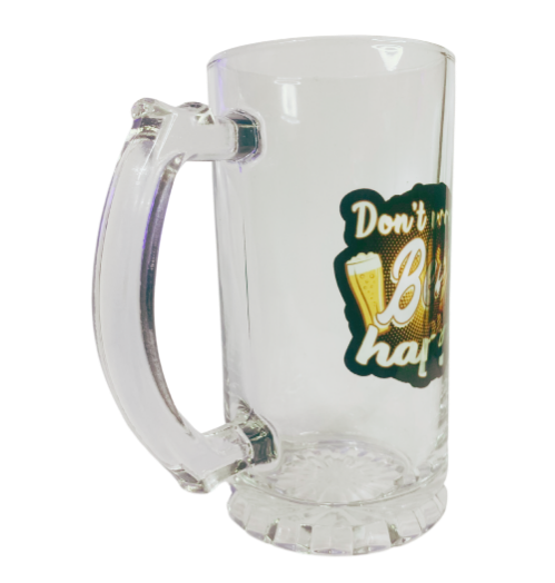 Don't Worry Beer Happy Sublimation Beer Glass - Image 2