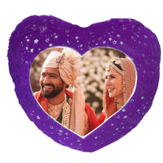 Heart Shape Customized Purple Star Pillow