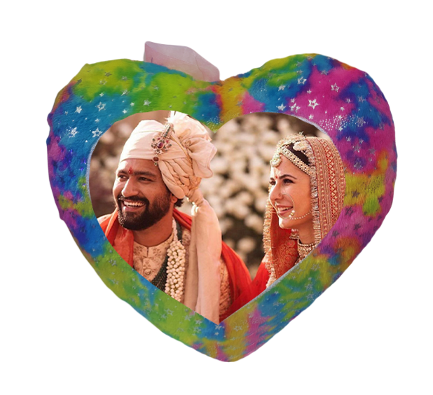 Heart Shape Customized Rainbow Star Pillow