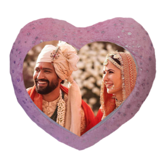 Heart Shape Customized Purple Star Pillow