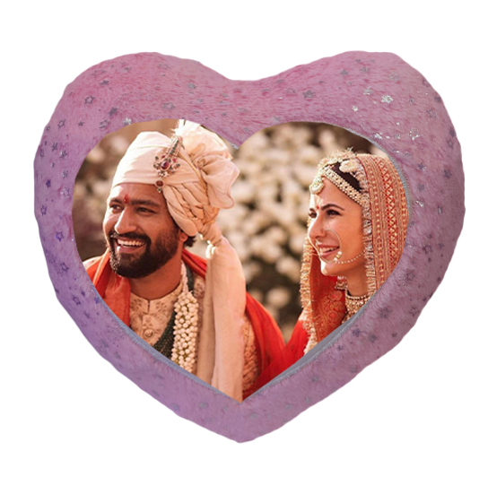 Heart Shape Customized Purple Star Pillow